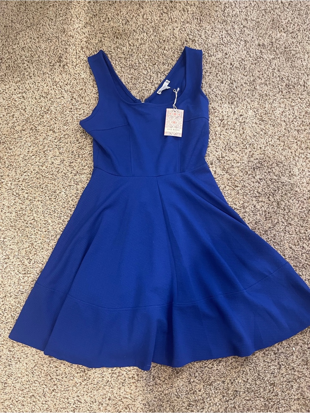 Sleeveless Royal Blue Fit-and-Flare Dress